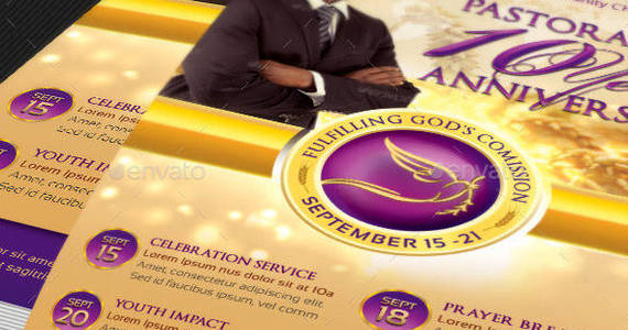 Box clergy anniversary flyer and poster template preview