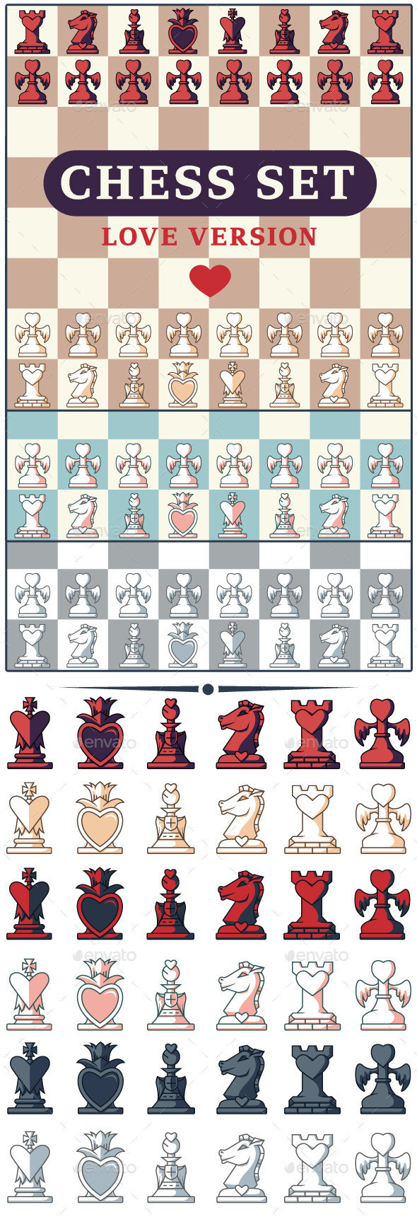 Love chess game set preview