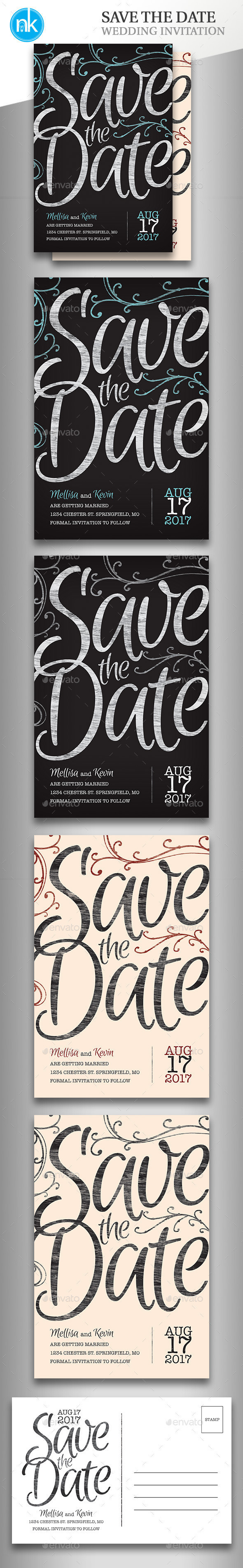 Save the date postcard preview