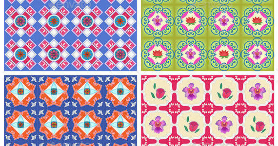 Box peranakan 20patterns bright