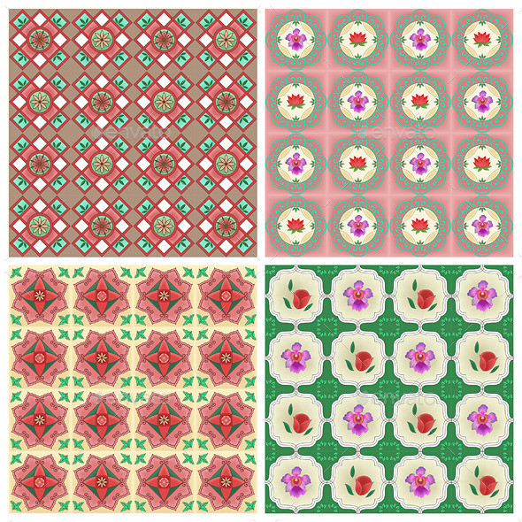 Peranakan 20patterns watercolor