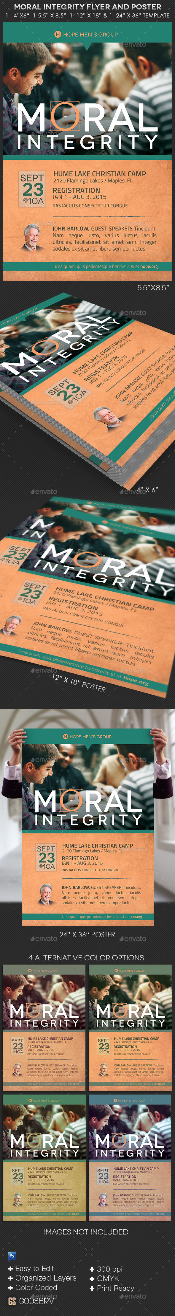 Moral integrity flyer and poster template preview