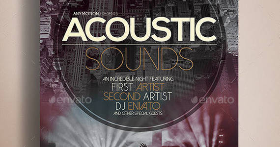 Box acoustic sounds flyer template preview