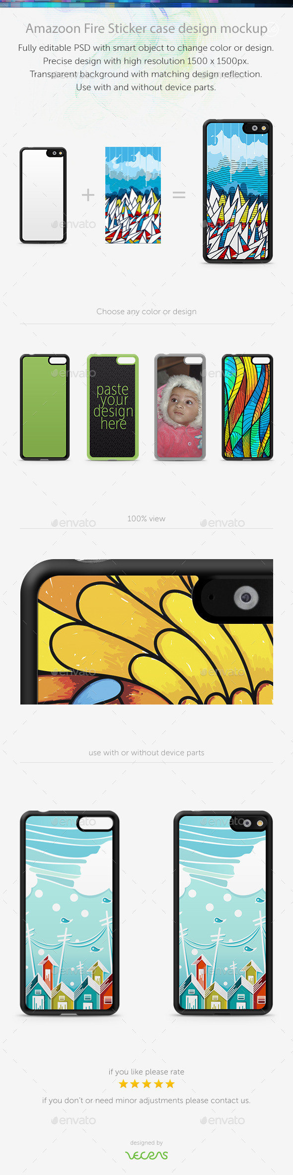 Preview amazoon fire stickercase mockup back