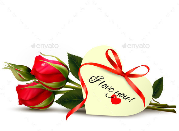 01 holiday background with red roses and gift card t
