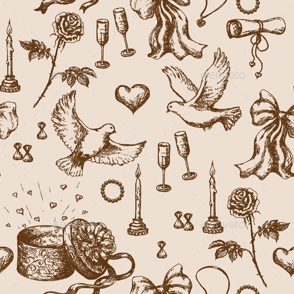 Doodle valentine pattern preview
