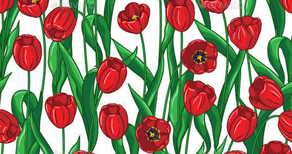 Box red tulip pattern preview