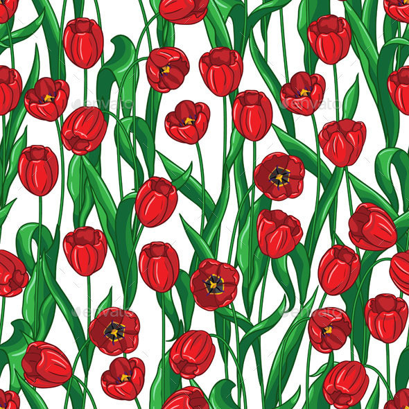 Red tulip pattern preview