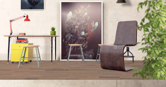Box art wall mockups interior work desk v2 preview
