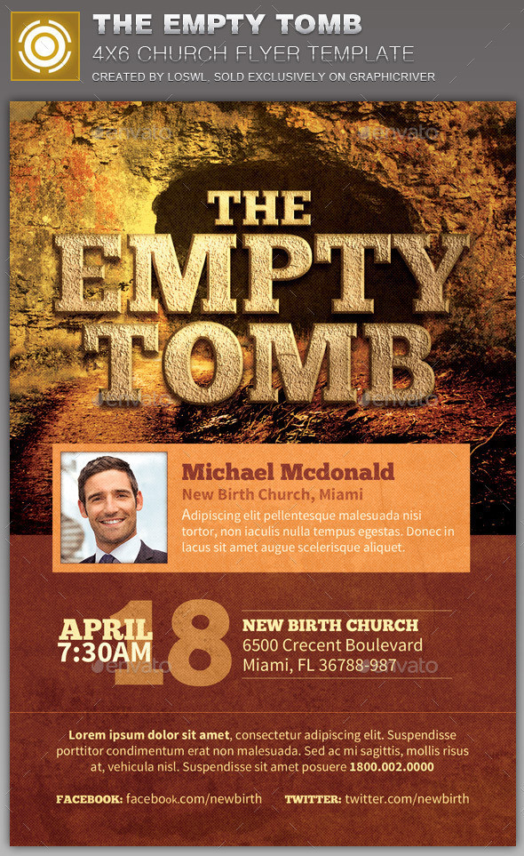 The empty tomb church flyer image preview
