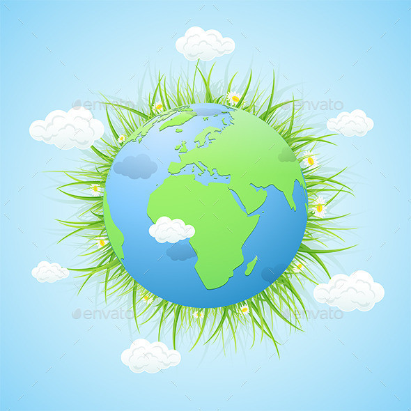 Earth 20with 20grass 20and 20clouds 20on 20blue 20background 201