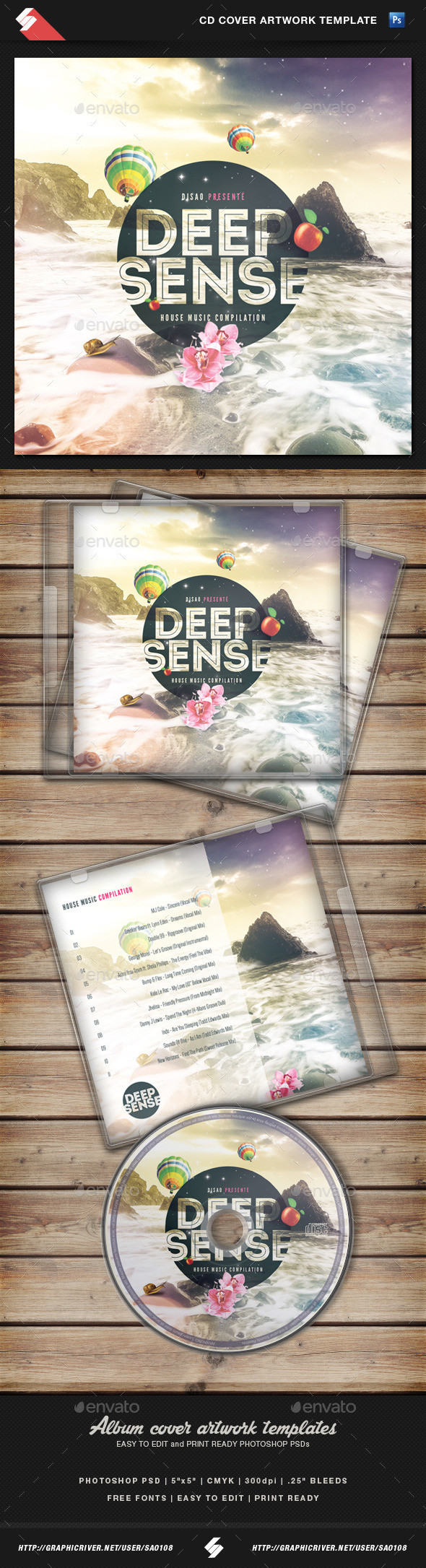 Deepsense cd cover template preview
