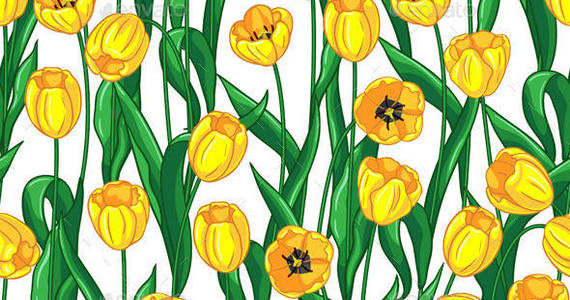 Box yellow tulips pattern preview