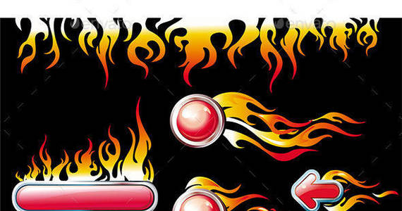 Box fire 20graphic 20elements 20on 20black 20background preview