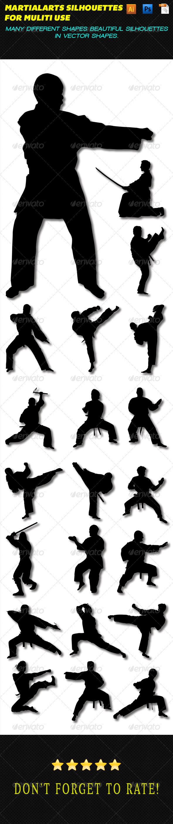 Martialarts 20silhouettes 20template 20d image 201