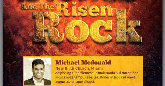 Box rolling stones risen rock church flyer image preview