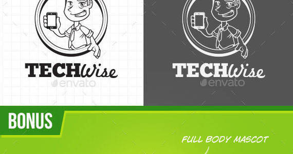 Box tech geek logo template preview