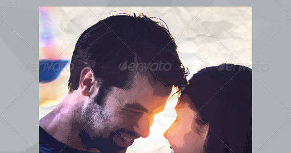 Box art of romance photo effect template