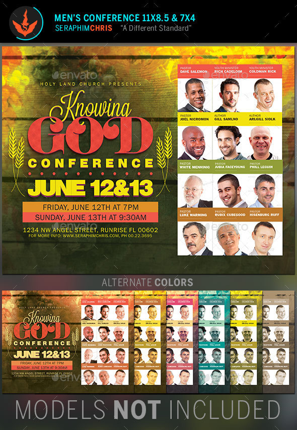 Men conference flyer template preview