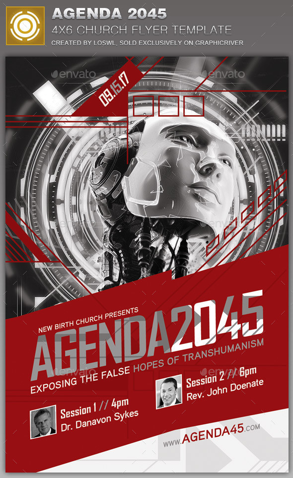 Agenda 2045 church flyer image preview