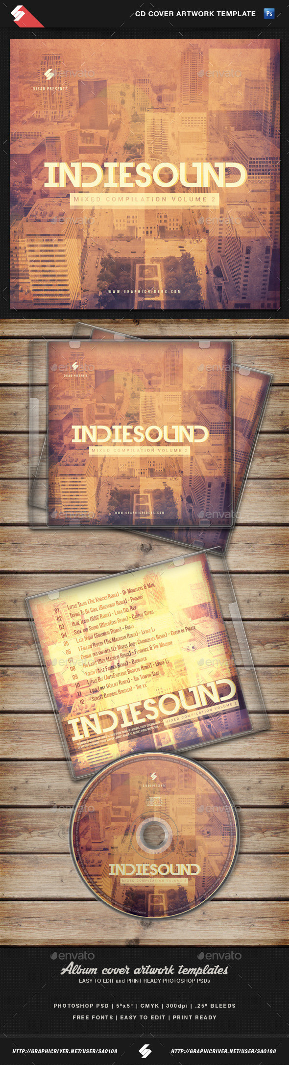 Indiesound02 cd cover template preview