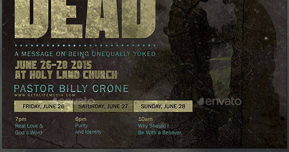 Box dont walk with the dead church flyer template preview