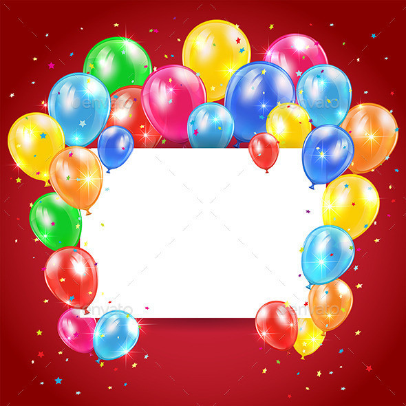 Balloons 20and 20card 20on 20red 20background1