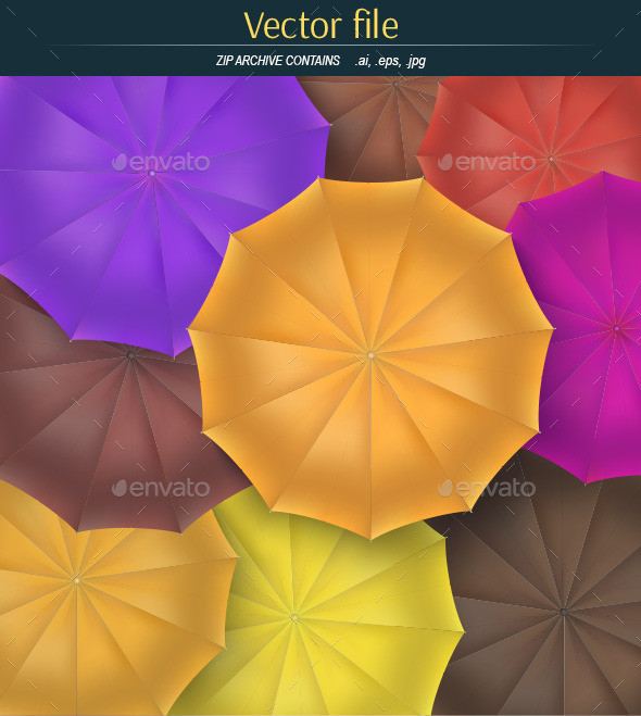 Background from colored umbrellas previw