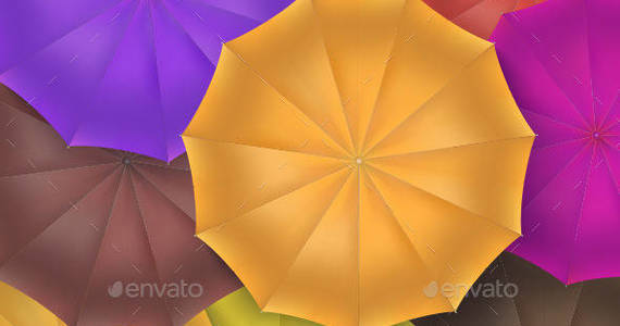 Box background from colored umbrellas previw