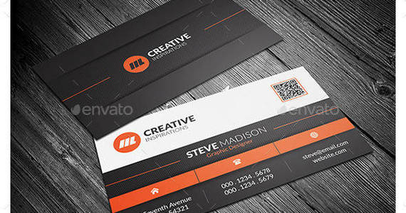 Box 203 orange creative metro style corporate business card preview