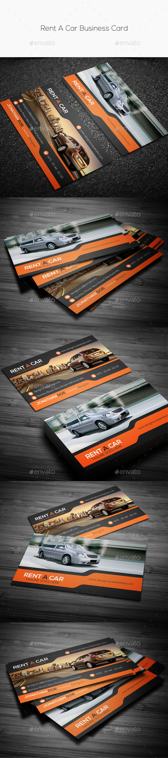 Rent a car business card preview