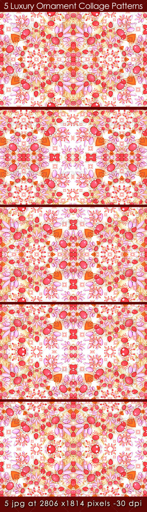 Preview 5 luxury ornament collage patterns