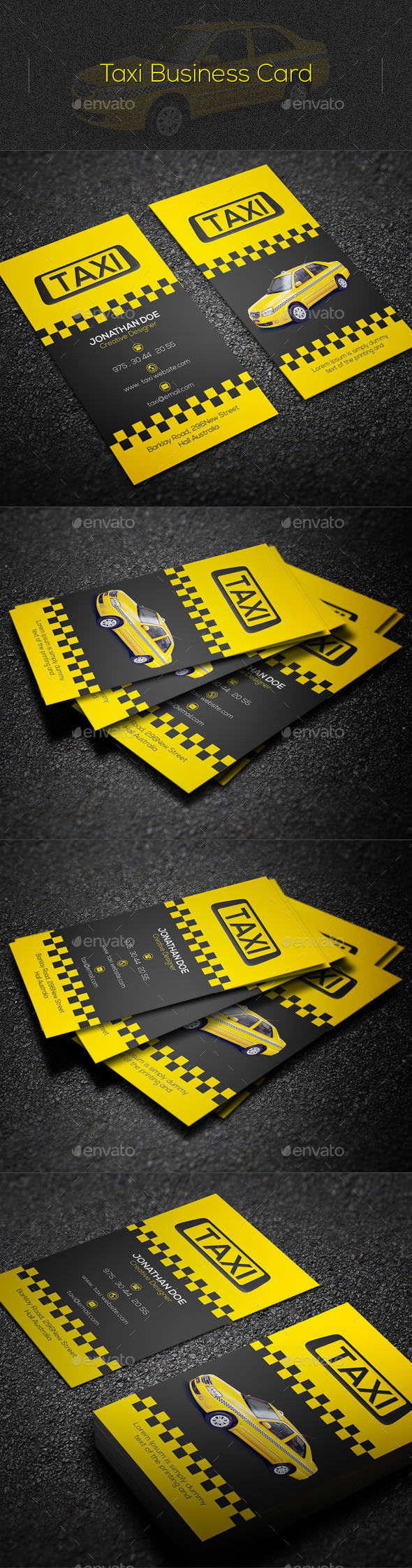 Taxi business card preview