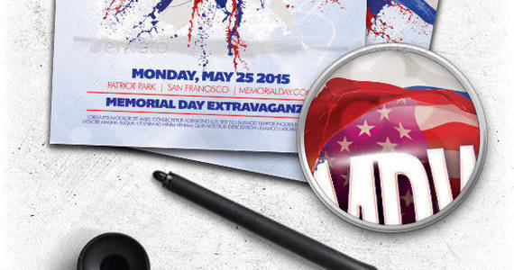 Box preview memorial day bash flyer template