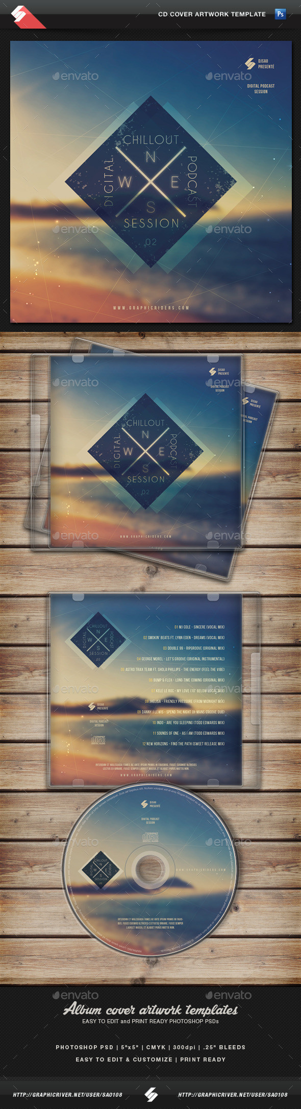 Chilloutsession cd cover template preview