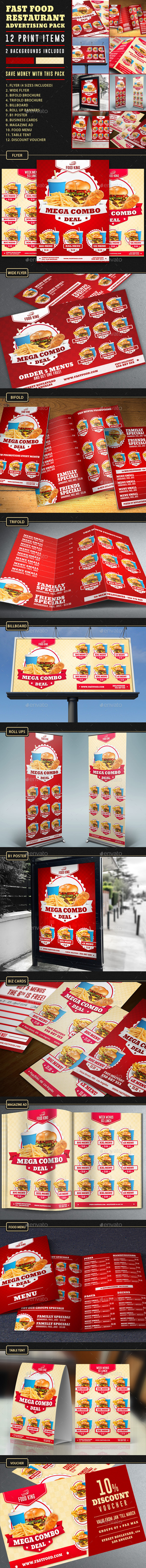 Restaurant fast food print bundle pack