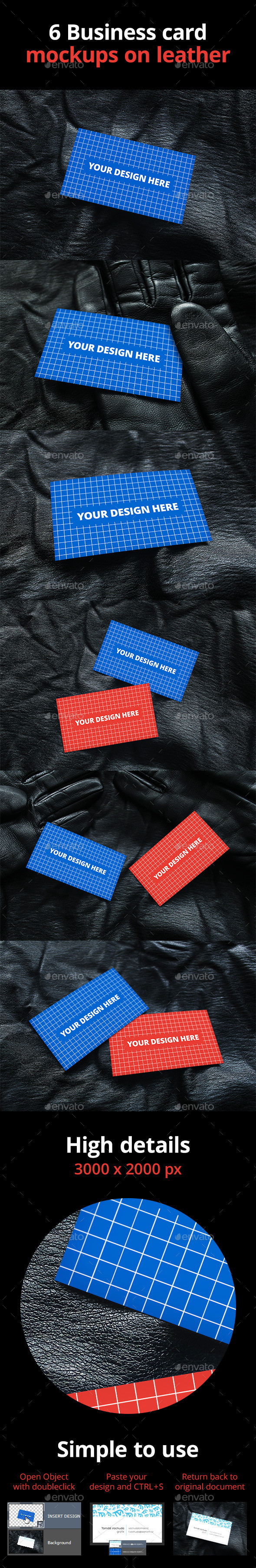 6 20business 20card 20mockups 20on 20leather preview