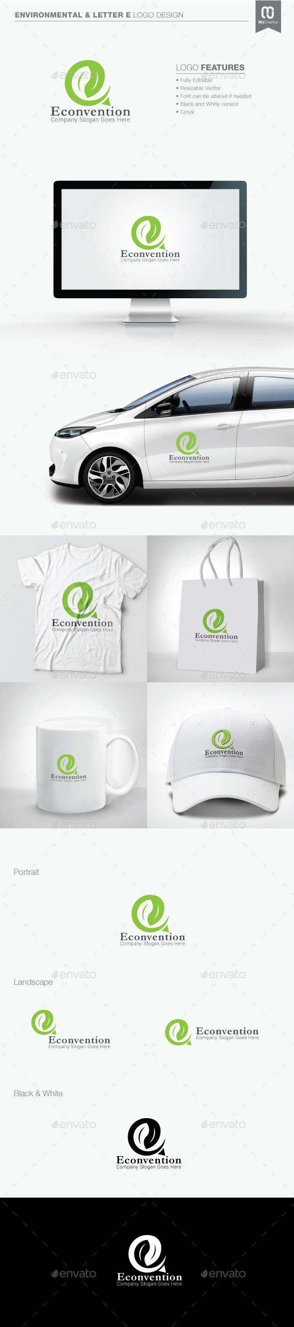 Environmental and letter e logo preview