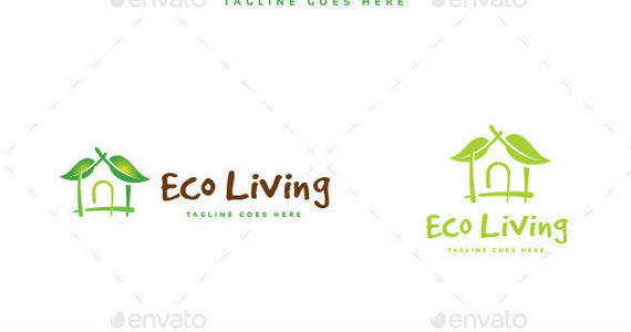 Box eco living logo template