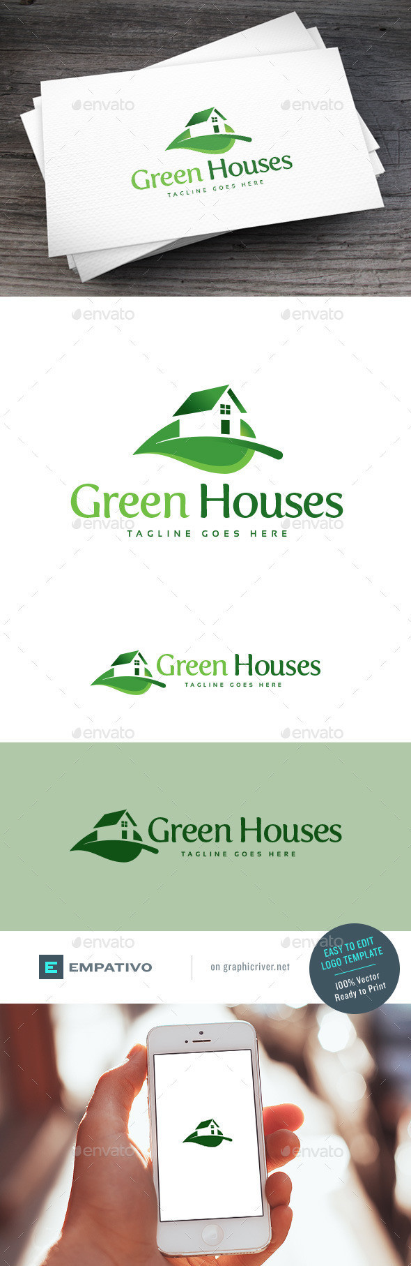 Green houses logo template