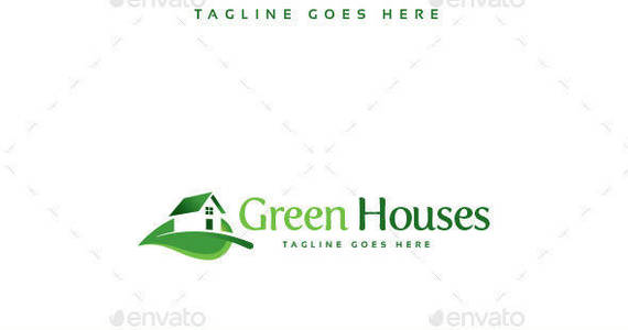Box green houses logo template