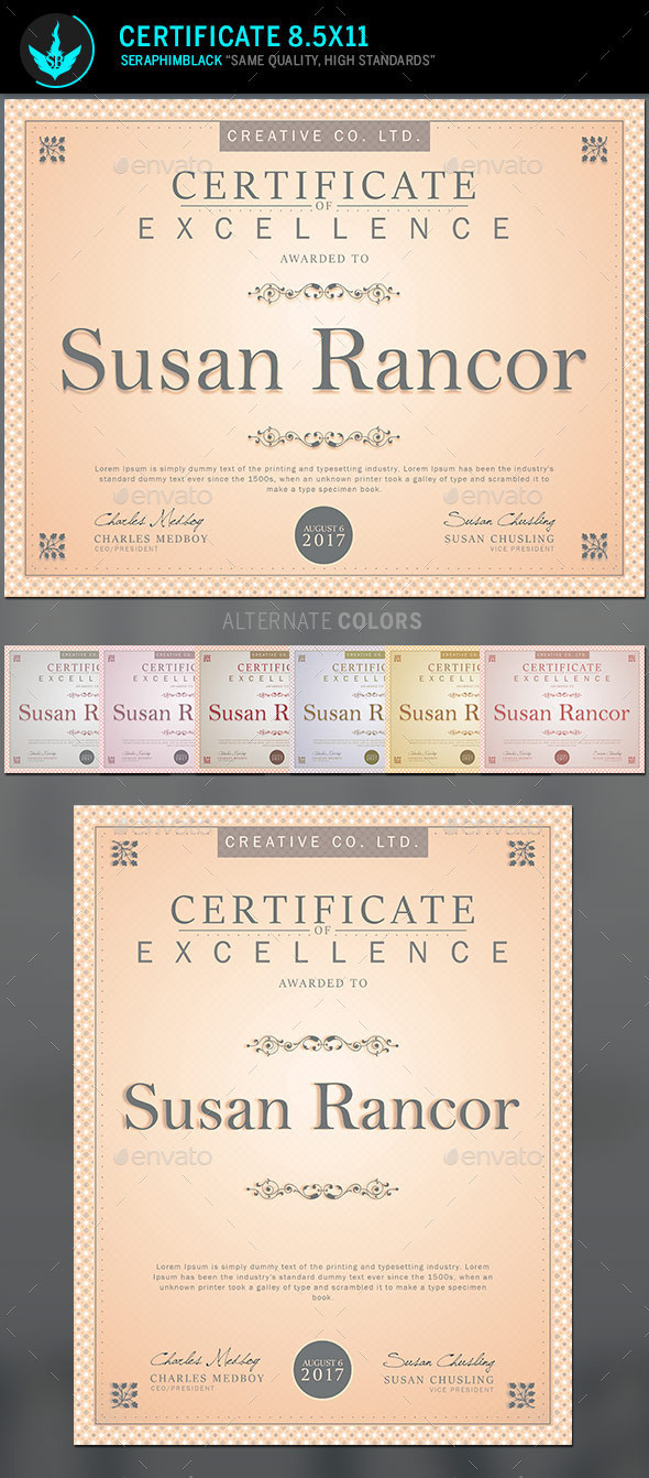 Certificate template preview