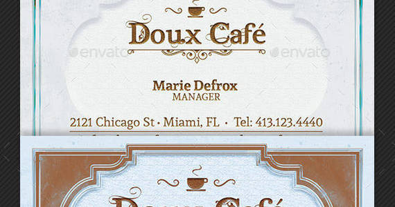 Box french cafe business card template preview