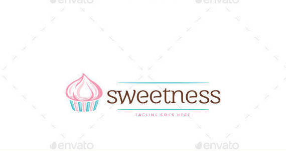 Box cupcakes logo template