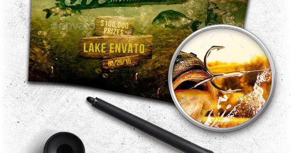 Box preview bass masters fishing tournament flyer template