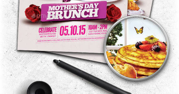 Box preview mothers day brunch flyer template