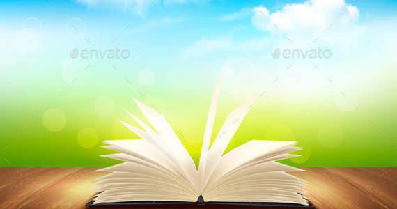 Box 01 background with open book and blue sky1 t