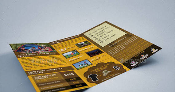 Box youth summer camp kids young trifold brochure preview