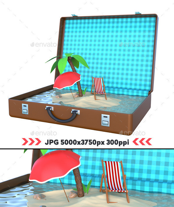 Mini island inside suitcase