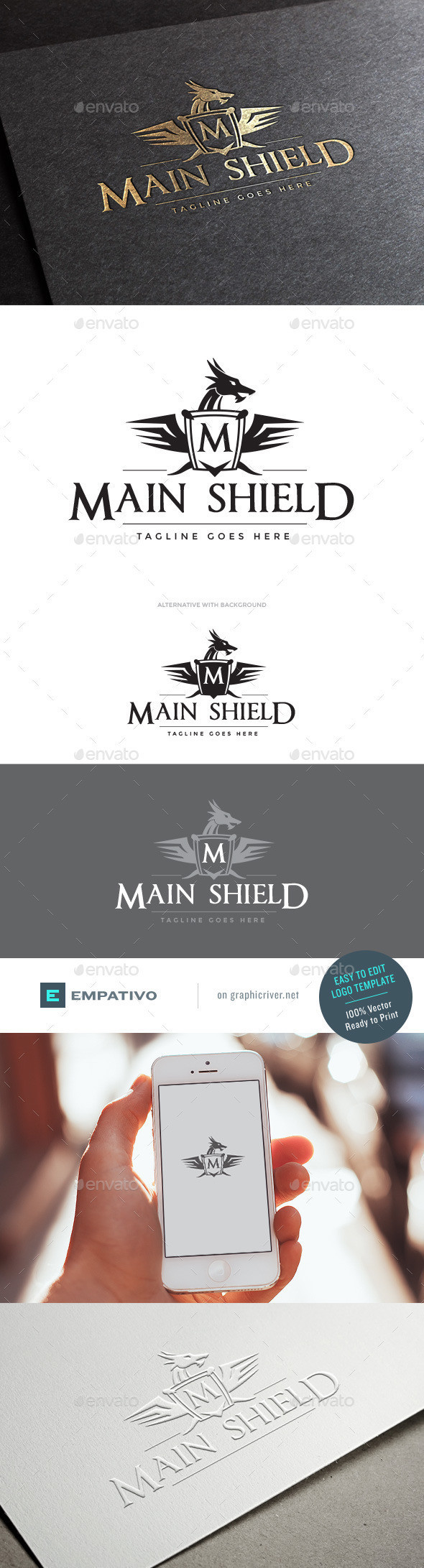Main shield logo template
